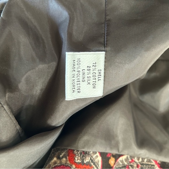 Talbots Blazer Velvet Jacket Size 14 Paisley Lined Cotton Silk 1 Button Vintage - Picture 8 of 8